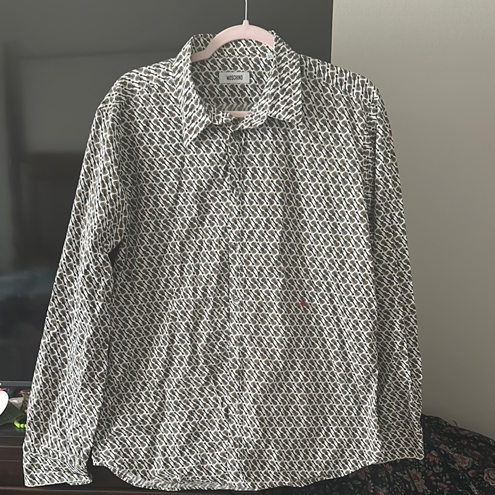 Moschino Black and White Casual Button Down Shirt